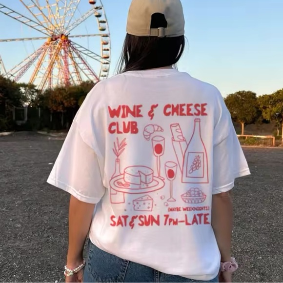 🍷🧀 Wine & Cheese Club Tee🍷🧀 - Picture 2 of 2
